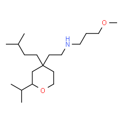 ChemSpider 2D Image | N-{2-[2-Isopropyl-4-(3-methylbutyl)tetrahydro-2H-pyran-4-yl]ethyl}-3-methoxy-1-propanamine | C19H39NO2