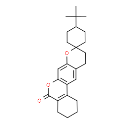 ChemSpider 2D Image | 4'-(2-Methyl-2-propanyl)-1,2,3,4,10,11-hexahydro-5H-spiro[benzo[c]pyrano[3,2-g]chromene-9,1'-cyclohexan]-5-one | C25H32O3