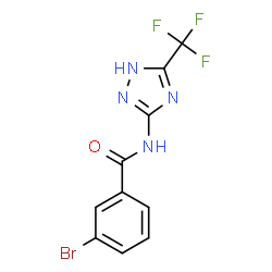 ChemSpider 2D Image | 3-Bromo-N-[5-(trifluoromethyl)-1H-1,2,4-triazol-3-yl]benzamide | C10H6BrF3N4O