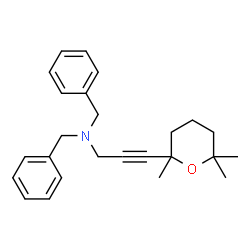 ChemSpider 2D Image | N,N-Dibenzyl-3-(2,6,6-trimethyltetrahydro-2H-pyran-2-yl)-2-propyn-1-amine | C25H31NO
