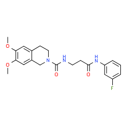 ChemSpider 2D Image | N-{3-[(3-Fluorophenyl)amino]-3-oxopropyl}-6,7-dimethoxy-3,4-dihydro-2(1H)-isoquinolinecarboxamide | C21H24FN3O4