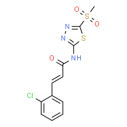 ChemSpider 2D Image | (2E)-3-(2-Chlorophenyl)-N-[5-(methylsulfonyl)-1,3,4-thiadiazol-2-yl]acrylamide | C12H10ClN3O3S2