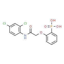 ChemSpider 2D Image | (2-{2-[(2,4-Dichlorophenyl)amino]-2-oxoethoxy}phenyl)phosphonic acid | C14H12Cl2NO5P