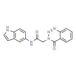 ChemSpider 2D Image | N-(1H-Indol-5-yl)-2-(4-oxo-1,2,3-benzotriazin-3(4H)-yl)acetamide | C17H13N5O2