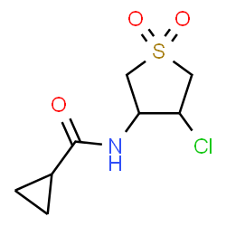 ChemSpider 2D Image | N-(4-Chloro-1,1-dioxidotetrahydro-3-thiophenyl)cyclopropanecarboxamide | C8H12ClNO3S