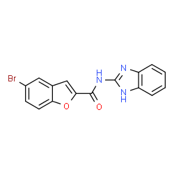 ChemSpider 2D Image | N-(1H-Benzimidazol-2-yl)-5-bromo-1-benzofuran-2-carboxamide | C16H10BrN3O2