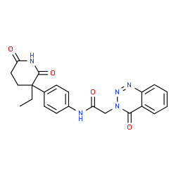 ChemSpider 2D Image | N-[4-(3-Ethyl-2,6-dioxo-3-piperidinyl)phenyl]-2-(4-oxo-1,2,3-benzotriazin-3(4H)-yl)acetamide | C22H21N5O4