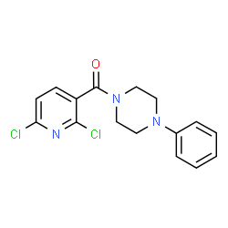 ChemSpider 2D Image | (2,6-Dichloro-3-pyridinyl)(4-phenyl-1-piperazinyl)methanone | C16H15Cl2N3O