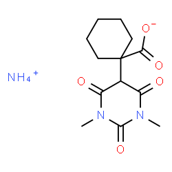 ChemSpider 2D Image | Ammonium 1-(1,3-dimethyl-2,4,6-trioxohexahydro-5-pyrimidinyl)cyclohexanecarboxylate | C13H21N3O5
