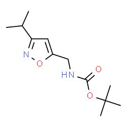 ChemSpider 2D Image | tert-Butyl [(3-isopropyl-1,2-oxazol-5-yl)methyl]carbamate | C12H20N2O3