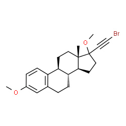 ChemSpider 2D Image | (17xi)-21-Bromo-3,17-dimethoxy-19-norpregna-1,3,5(10)-trien-20-yne | C22H27BrO2