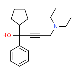 ChemSpider 2D Image | 1-Cyclopentyl-4-diethylamino-1-phenyl-but-2-yn-1-ol | C19H27NO