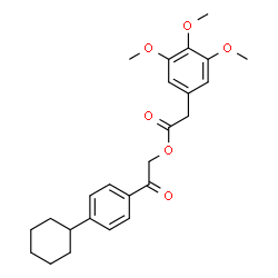 ChemSpider 2D Image | 2-(4-Cyclohexylphenyl)-2-oxoethyl (3,4,5-trimethoxyphenyl)acetate | C25H30O6