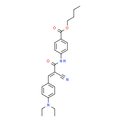 ChemSpider 2D Image | Butyl 4-({(2E)-2-cyano-3-[4-(diethylamino)phenyl]-2-propenoyl}amino)benzoate | C25H29N3O3
