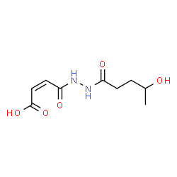 ChemSpider 2D Image | (2Z)-4-[2-(4-Hydroxypentanoyl)hydrazino]-4-oxo-2-butenoic acid | C9H14N2O5