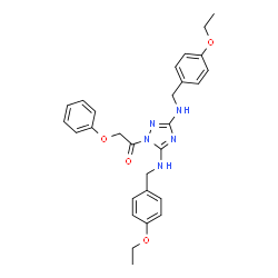 ChemSpider 2D Image | 1-{3,5-Bis[(4-ethoxybenzyl)amino]-1H-1,2,4-triazol-1-yl}-2-phenoxyethanone | C28H31N5O4