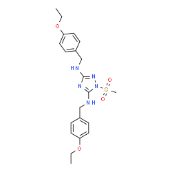 ChemSpider 2D Image | N,N'-Bis(4-ethoxybenzyl)-1-(methylsulfonyl)-1H-1,2,4-triazole-3,5-diamine | C21H27N5O4S