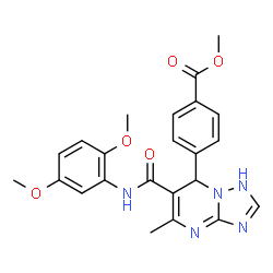 ChemSpider 2D Image | Methyl 4-{6-[(2,5-dimethoxyphenyl)carbamoyl]-5-methyl-1,7-dihydro[1,2,4]triazolo[1,5-a]pyrimidin-7-yl}benzoate | C23H23N5O5