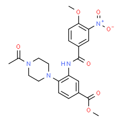 ChemSpider 2D Image | Methyl 4-(4-acetyl-1-piperazinyl)-3-[(4-methoxy-3-nitrobenzoyl)amino]benzoate | C22H24N4O7