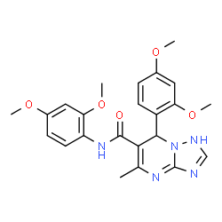 ChemSpider 2D Image | N,7-Bis(2,4-dimethoxyphenyl)-5-methyl-1,7-dihydro[1,2,4]triazolo[1,5-a]pyrimidine-6-carboxamide | C23H25N5O5