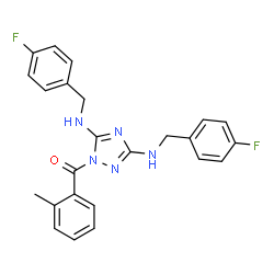 ChemSpider 2D Image | {3,5-Bis[(4-fluorobenzyl)amino]-1H-1,2,4-triazol-1-yl}(2-methylphenyl)methanone | C24H21F2N5O