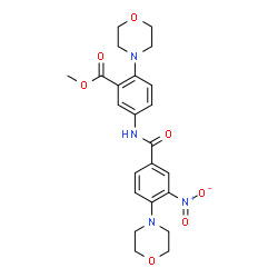 ChemSpider 2D Image | Methyl 2-(4-morpholinyl)-5-{[4-(4-morpholinyl)-3-nitrobenzoyl]amino}benzoate | C23H26N4O7