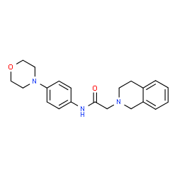 ChemSpider 2D Image | 2-(3,4-Dihydro-2(1H)-isoquinolinyl)-N-[4-(4-morpholinyl)phenyl]acetamide | C21H25N3O2