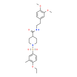 ChemSpider 2D Image | N-[2-(3,4-Dimethoxyphenyl)ethyl]-1-[(4-ethoxy-3-methylphenyl)sulfonyl]-4-piperidinecarboxamide | C25H34N2O6S