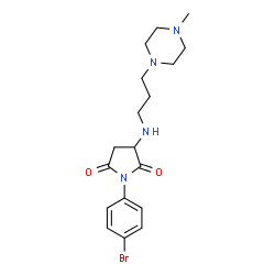 ChemSpider 2D Image | 1-(4-Bromophenyl)-3-{[3-(4-methyl-1-piperazinyl)propyl]amino}-2,5-pyrrolidinedione | C18H25BrN4O2