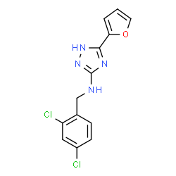 ChemSpider 2D Image | N-(2,4-Dichlorobenzyl)-3-(2-furyl)-1H-1,2,4-triazol-5-amine | C13H10Cl2N4O