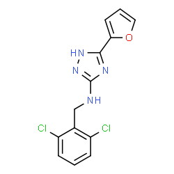 ChemSpider 2D Image | N-(2,6-Dichlorobenzyl)-3-(2-furyl)-1H-1,2,4-triazol-5-amine | C13H10Cl2N4O