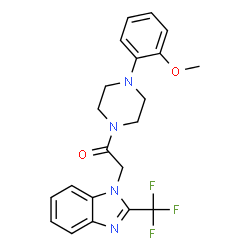 ChemSpider 2D Image | 1-[4-(2-Methoxyphenyl)-1-piperazinyl]-2-[2-(trifluoromethyl)-1H-benzimidazol-1-yl]ethanone | C21H21F3N4O2