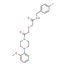 ChemSpider 2D Image | N-(4-Fluorobenzyl)-2-{2-[4-(2-methoxyphenyl)-1-piperazinyl]-2-oxoethoxy}acetamide | C22H26FN3O4