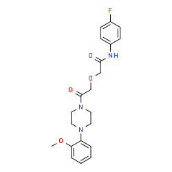 ChemSpider 2D Image | N-(4-Fluorophenyl)-2-{2-[4-(2-methoxyphenyl)-1-piperazinyl]-2-oxoethoxy}acetamide | C21H24FN3O4