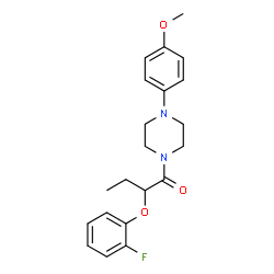 ChemSpider 2D Image | 2-(2-Fluorophenoxy)-1-[4-(4-methoxyphenyl)-1-piperazinyl]-1-butanone | C21H25FN2O3