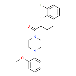 ChemSpider 2D Image | 2-(2-Fluorophenoxy)-1-[4-(2-methoxyphenyl)-1-piperazinyl]-1-butanone | C21H25FN2O3