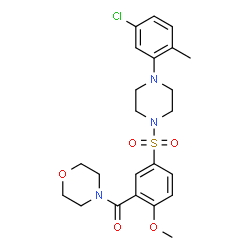 ChemSpider 2D Image | (5-{[4-(5-Chloro-2-methylphenyl)-1-piperazinyl]sulfonyl}-2-methoxyphenyl)(4-morpholinyl)methanone | C23H28ClN3O5S