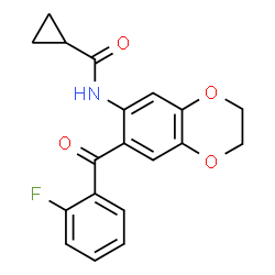 ChemSpider 2D Image | N-[7-(2-Fluorobenzoyl)-2,3-dihydro-1,4-benzodioxin-6-yl]cyclopropanecarboxamide | C19H16FNO4