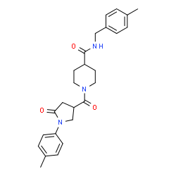 ChemSpider 2D Image | N-(4-Methylbenzyl)-1-{[1-(4-methylphenyl)-5-oxo-3-pyrrolidinyl]carbonyl}-4-piperidinecarboxamide | C26H31N3O3