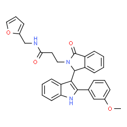 ChemSpider 2D Image | N-(2-Furylmethyl)-3-{1-[2-(3-methoxyphenyl)-1H-indol-3-yl]-3-oxo-1,3-dihydro-2H-isoindol-2-yl}propanamide | C31H27N3O4