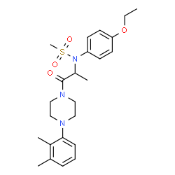 ChemSpider 2D Image | N-{1-[4-(2,3-Dimethylphenyl)-1-piperazinyl]-1-oxo-2-propanyl}-N-(4-ethoxyphenyl)methanesulfonamide | C24H33N3O4S