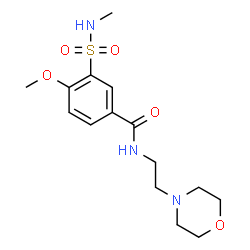 ChemSpider 2D Image | 4-Methoxy-3-(methylsulfamoyl)-N-[2-(4-morpholinyl)ethyl]benzamide | C15H23N3O5S