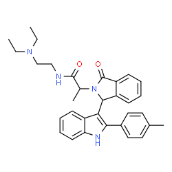 ChemSpider 2D Image | N-[2-(Diethylamino)ethyl]-2-{1-[2-(4-methylphenyl)-1H-indol-3-yl]-3-oxo-1,3-dihydro-2H-isoindol-2-yl}propanamide | C32H36N4O2