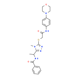 ChemSpider 2D Image | N-(1-{4-Methyl-5-[(2-{[4-(4-morpholinyl)phenyl]amino}-2-oxoethyl)sulfanyl]-4H-1,2,4-triazol-3-yl}ethyl)benzamide | C24H28N6O3S