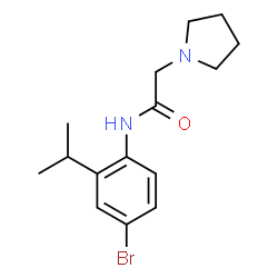 ChemSpider 2D Image | N-(4-Bromo-2-isopropylphenyl)-2-(1-pyrrolidinyl)acetamide | C15H21BrN2O