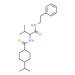 ChemSpider 2D Image | 4-Isopropyl-N-{3-methyl-1-oxo-1-[(2-phenylethyl)amino]-2-butanyl}cyclohexanecarboxamide | C23H36N2O2