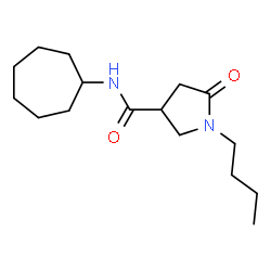 ChemSpider 2D Image | 1-Butyl-N-cycloheptyl-5-oxo-3-pyrrolidinecarboxamide | C16H28N2O2