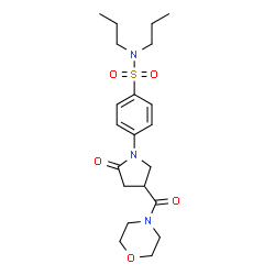 ChemSpider 2D Image | 4-[4-(4-Morpholinylcarbonyl)-2-oxo-1-pyrrolidinyl]-N,N-dipropylbenzenesulfonamide | C21H31N3O5S