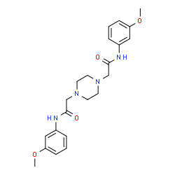 ChemSpider 2D Image | 2,2'-(1,4-Piperazinediyl)bis[N-(3-methoxyphenyl)acetamide] | C22H28N4O4