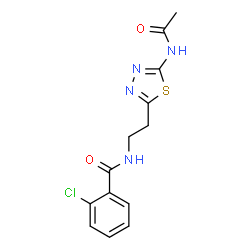 ChemSpider 2D Image | N-[2-(5-Acetamido-1,3,4-thiadiazol-2-yl)ethyl]-2-chlorobenzamide | C13H13ClN4O2S
